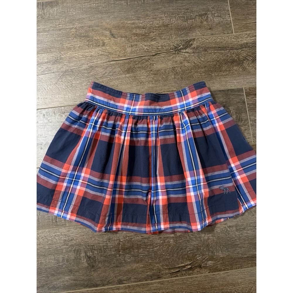 Abercrombie & Fitch Navy & Red Plaid Pleated Mini Skirt Size S EUC